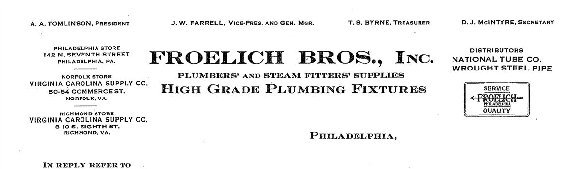Froelich Letterhead 1920